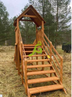 Детские горки + Заливная горка "IgraGrad Snow Fox Start с крышей", скат 4 м