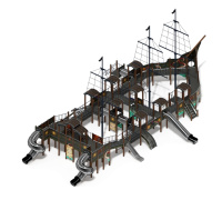 Детские уличные комплексы + Баркентина (Летучий Голландец) - ДИК 2.03.3.06-21 - Игровой комплекс (нержавейка скат) H=1200, Н=1500, Н=2000