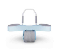 Ролики, упоры для отжиманий + Тренажёр для пресса AB Roller SND голубой с ковриком 34 х 17 x 0.6 cм