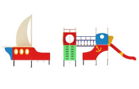 Детские уличные комплексы + Детский игровой комплекс «Парусник» H=1200 ДИК 30-1302