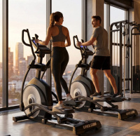 Эллиптические тренажеры + Эллиптический тренажер UNIX Fit E-1100 (LED) профессиональный / PRO