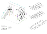 Детские спортивные комплексы для дачи + Дачный комплекс "Богатырь Плюс 2" + ПЛАСТИКОВЫЕ качели Romana 103.12.06 (серый/жёлтый)