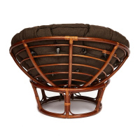 Мебель из ротанга + Кресло Папасан/Papasan (23/01 W) /с подушкой/ диаметр подушки 125см, 115х101х104см, пекан орех, ткань коричневый, 3м7-147