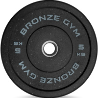 Диски для штанг и гантелей + BRONZE GYM BG-BMP-5 Диск бамперный  5 кг