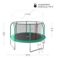 Батуты + Батут UNIX Line SUPREME BASIC 12 ft (green)