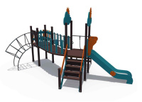 Детские уличные комплексы + Игровой комплекс Весенница с металлическим скатом Н-1200 ДИО 04112