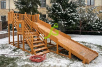Детские горки + Детская деревянная зимняя горка "IgraGrad Snow Fox", скат 5,9 м