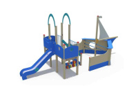 Детские уличные комплексы + Игровой комплекс (в виде парусника с горкой Н-1200) ДИО 10117.1