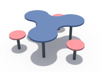 Скамейки и столики + Столик (лепесток) ДХО 05041