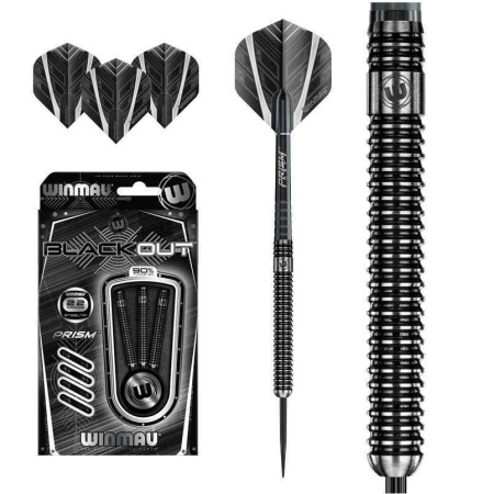 Дротики + Дротики Winmau Blackout steeltip 22gr (профессиональный уровень)