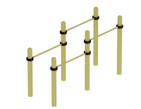 Уличные турники и брусья (Воркаут) + Воркаут Брусья двойные ОВ 02-011 (108)