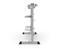 Стойки для гантелей, грифов и дисков + Стойка для хранения дисков 25/26 мм, грифов и гантелей DFC D100053