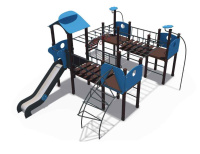 Детские уличные комплексы + Игровой комплекс (серии Геометрия, металлический скат Н-1200) ДИО 10016