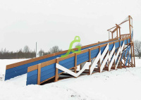 Детские уличные комплексы + Зимняя деревянная горка "IgraGrad Snow Fox 12 м" с двумя скатами мод.4