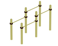 Уличные турники и брусья (Воркаут) + Воркаут Брусья двойные ОВ 01-011 (89)