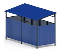 Хозяйственное оборудование + Навес контейнерной площадки для мусора (синий) (2 секции) МФ 55.02.02-03
