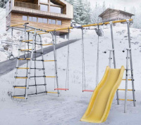 Детские спортивные комплексы для дачи + Дачный комплекс "Богатырь Плюс 2" (без качелей) Romana 103.12.06 (серый/жёлтый)