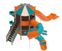 Детские уличные комплексы + Детский игровой комплекс Шапито Горка 750, 2000 ДИК 35-002