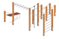 Детские уличные комплексы + Спортивная серия (лиственница) СК 2.08.06-Л.И1