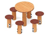 Скамейки и столики + Столик взрослый (лиственница) МФ 32.01.05-Л.И1