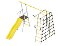 Детские спортивные комплексы для дачи + Дачный комплекс "Богатырь" (без качелей) Romana 103.07.06 (серый/жёлтый)