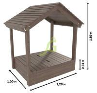 Песочницы + Детская деревянная песочница IgraGrad с крышкой и крышей