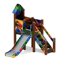 Детские горки + Горка с домиком - ИО 41.01.05-03 - (Граффити) H=900