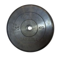 Диски для штанг и гантелей + Диск обрезиненный BARBELL ATLET диаметр 26 мм