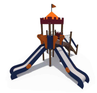 Детские уличные комплексы + Детский игровой комплекс серии империя "Башня с двумя горками" Н-1200 ДИО 02021
