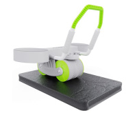 Ролики, упоры для отжиманий + Тренажёр для пресса AB Roller SND-GT зеленый с ковриком 45 х 30 x 3.5 cм