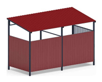 Хозяйственное оборудование + Навес контейнерной площадки для мусора (красный) (2 секции) МФ 55.02.03-04