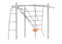 Уличные спортивные комплексы для детей + Канатный игровой комплекс из лестницы, рукохода и канатной сетки