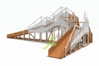 Зимние деревянные горки + Зимняя деревянная горка "IgraGrad Snow Fox 12 м" с двумя скатами мод.424