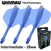 Аксессуары для игры в дартс + Литые оперения с хвостовиками Winmau Fusion Intermediate Azure Blue (синие)
