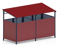 Хозяйственное оборудование + Навес контейнерной площадки для мусора (красный) (2 секции) МФ 55.02.02-04