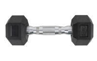 Гантели + Гантель TORRES, металл в резиновой оболочке, форма шестигранник, черный