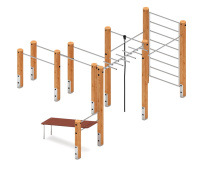 Детские уличные комплексы + Спортивная серия (лиственница) СК 2.08.06-Л.И1