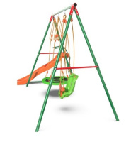Детские качели + Детский комплекс DFC MULTIPLAY качели: гнездо, для малышей; горка