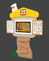 Навесные мультимедийные комплексы + Мультимедийный развивающий комплекс «AVKompleks Multi 22» в форме теремка с опорой