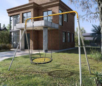 Качели для детских площадок + Качели двойные + ГНЕЗДО качели-гнездо 80 см Romana R.103.28.04 (серый/жёлтый)