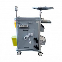 Столик для анестезиолога + Тележка внутрибольничной скорой помощи с цветовой кодировкой MET PSC-160