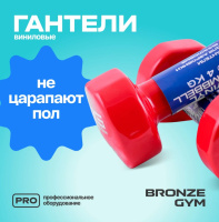 Гантели + Гантели для аэробики виниловые BRONZE GYM,4 кг., пара