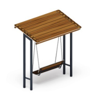 Детские спортивные комплексы для дачи + Качели-диван с навесом (Коричневый) - МФ 43.01.02-02