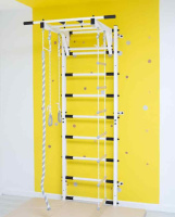 Шведские стенки + СК Спортивный комплекс "Romana усиленный +" (11.05-01) белый муар