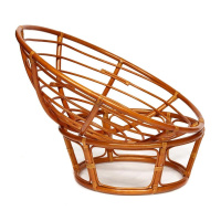 Мебель из ротанга + Кресло Папасан/Papasan (23/01 W) /с подушкой/ диаметр подушки 125см, 115х101х104см, коньячный, ткань коричневый, 3м7-147