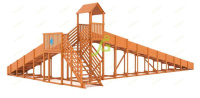 Детские горки + Зимняя деревянная горка "IgraGrad Snow Fox 12 м" с двумя скатами мод.2