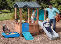 Детские спортивные комплексы для дачи + Детский игровой домик «Приключение»