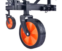 Тележки + Тележка для кемпинга, дачи и сада DFC с оранжевыми колесами, до 125 кг