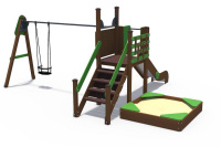 Детские уличные комплексы + Детский игровой комплекс серии Браун с качелями Н-1200 ДИО 04022