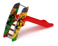 Детские горки + Горка пластиковая - ИО 42.01.05-04 - (красный скат) (Граффити)H=900